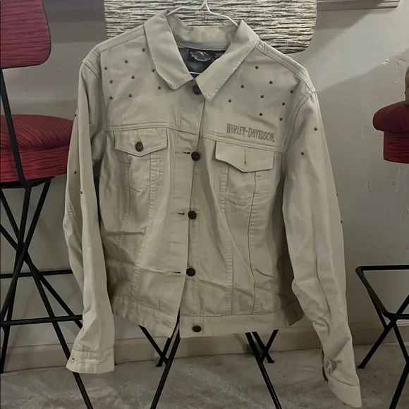 Harley-Davidson Beige Studded Jacket - Picture 1 of 4